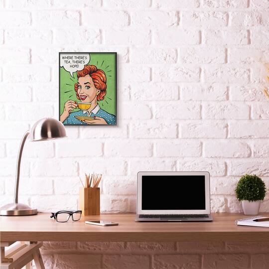 Stupell Industries There's Tea There's Hope Black Framed Wall Art